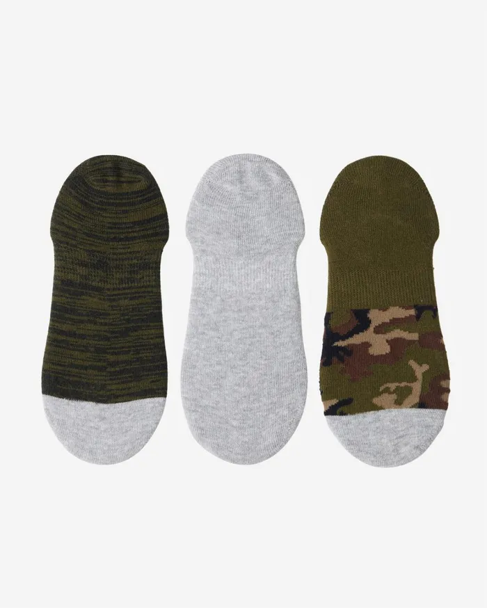 Billabong Socks Men 3Pack Camo NoShow Socks Green Billabong Socks Men 3Pack Camo NoShow Socks Green