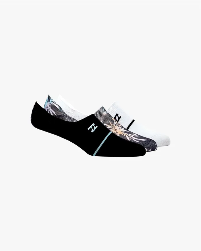 Billabong Socks Men 3 Pack Multi Dye NoShow Socks Black