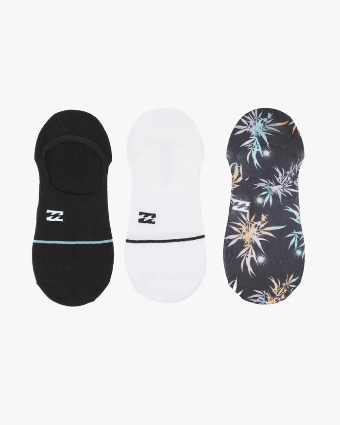 Billabong Socks Men 3 Pack Multi Dye NoShow Socks Black Billabong Socks Men 3 Pack Multi Dye NoShow Socks Black