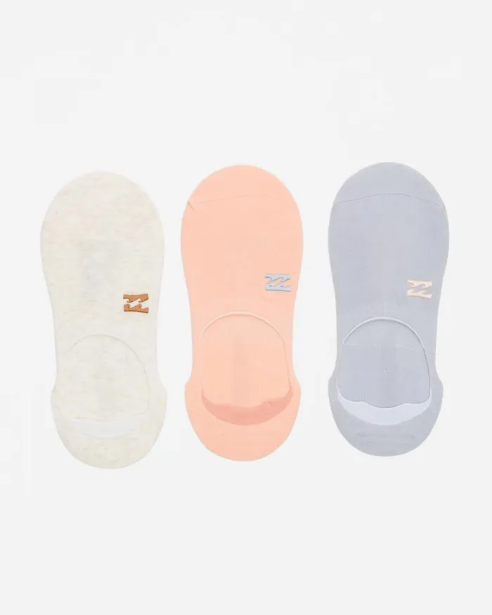 Billabong Socks Women 3Pack Core No Show Socks Light Blue