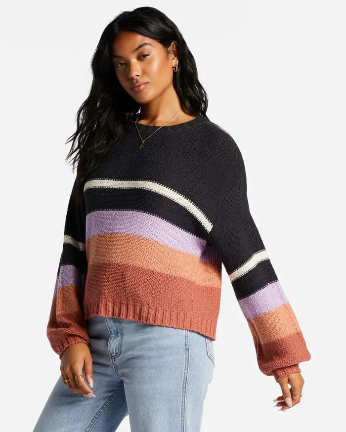 Billabong Sweaters Women Seeing Double Crop Crewneck Sweater Lilac Breeze Billabong Sweaters Women Seeing Double Crop Crewneck Sweater Lilac Breeze