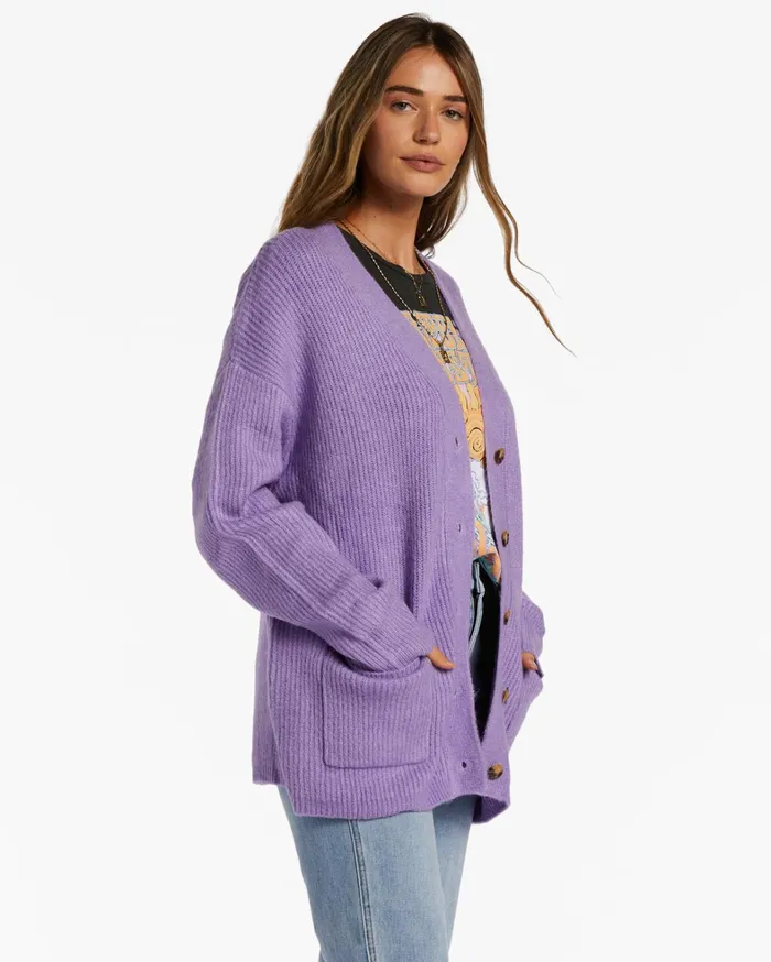 Billabong Sweaters Women So Chill Cardigan Lilac Breeze Billabong Sweaters Women So Chill Cardigan Lilac Breeze
