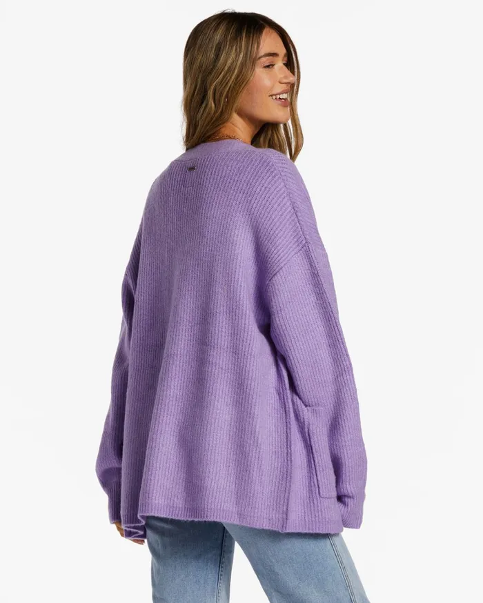 Billabong Sweaters Women So Chill Cardigan Lilac Breeze Billabong Sweaters Women So Chill Cardigan Lilac Breeze