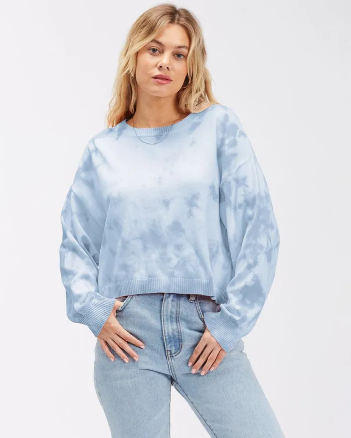 Billabong Sweaters Women Under The Sun Crewneck Sweater Sweet Blue