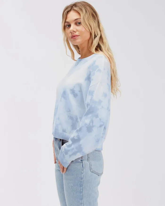 Billabong Sweaters Women Under The Sun Crewneck Sweater Sweet Blue Billabong Sweaters Women Under The Sun Crewneck Sweater Sweet Blue