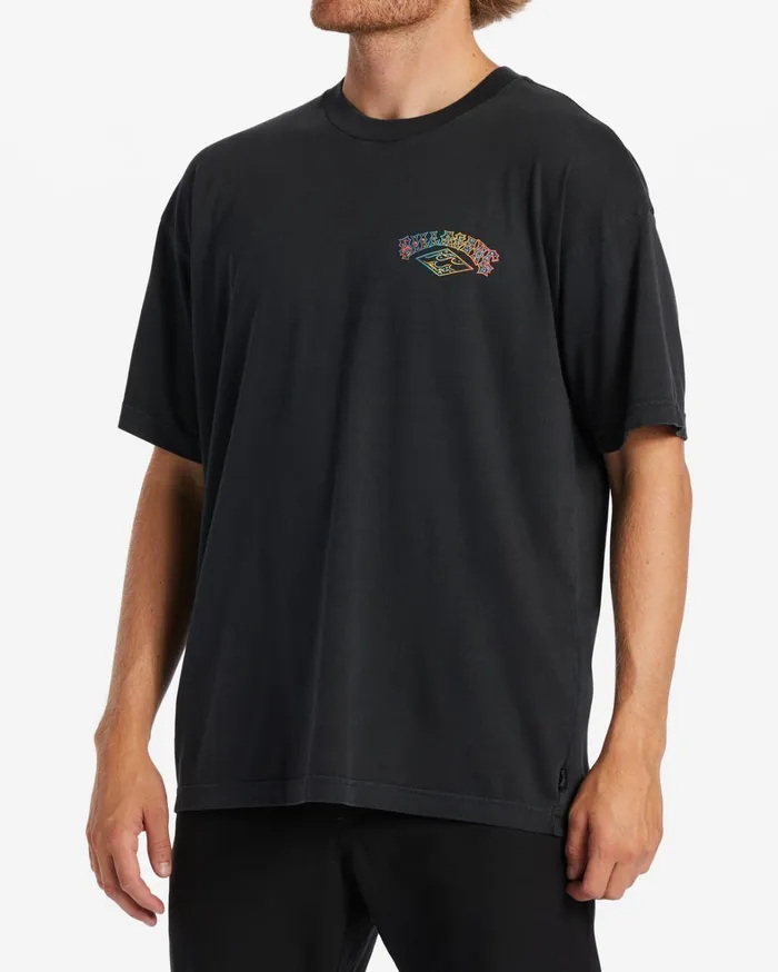 Billabong TShirts Men Arch Wave TShirt Washed Black Billabong TShirts Men Arch Wave TShirt Washed Black
