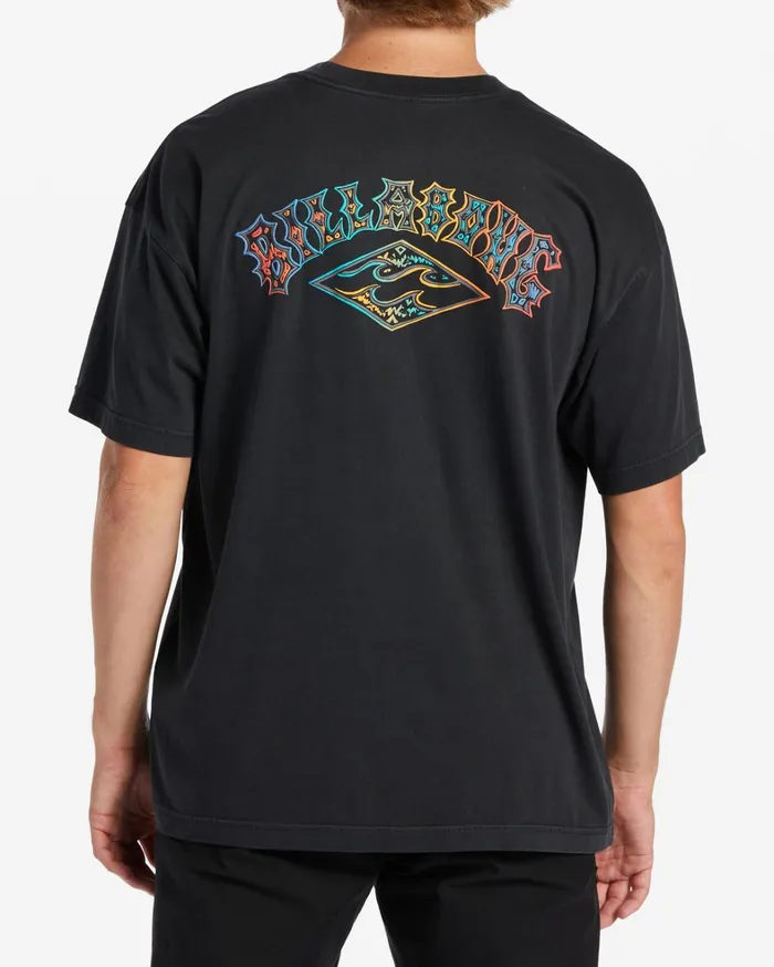 Billabong TShirts Men Arch Wave TShirt Washed Black Billabong TShirts Men Arch Wave TShirt Washed Black