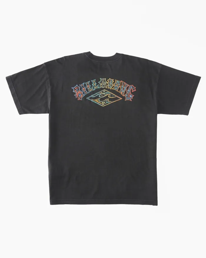 Billabong TShirts Men Arch Wave TShirt Washed Black Billabong TShirts Men Arch Wave TShirt Washed Black