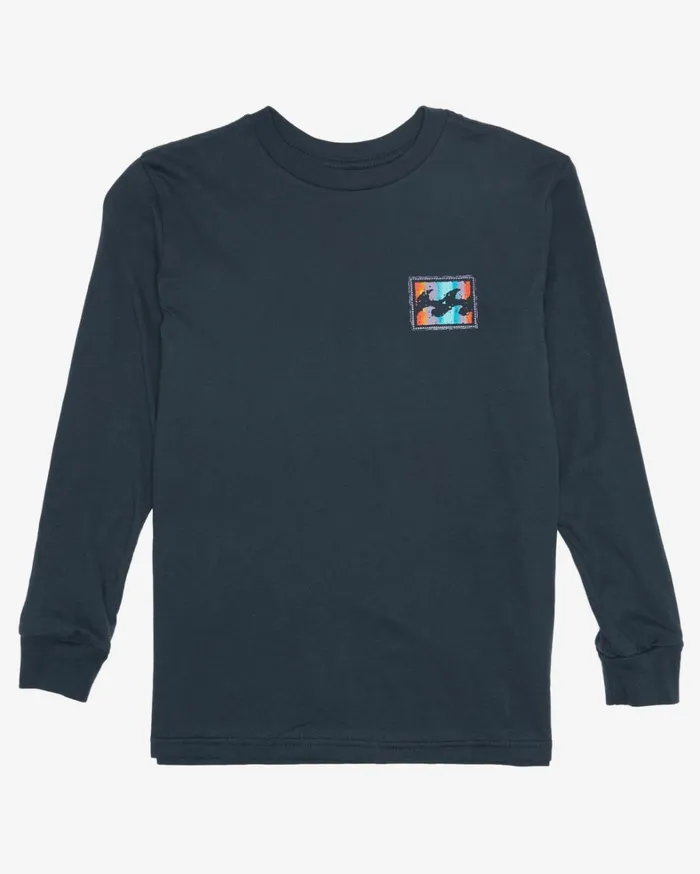 Billabong TShirts Men Boy039s Crayon Wave Long Sleeve TShirt Navy