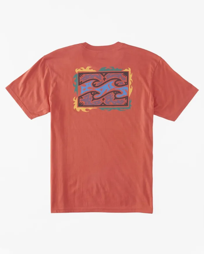 Billabong TShirts Men Crayon Wave TShirt Coral Billabong TShirts Men Crayon Wave TShirt Coral