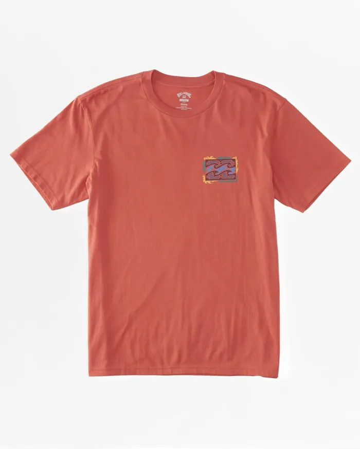 Billabong TShirts Men Crayon Wave TShirt Coral Billabong TShirts Men Crayon Wave TShirt Coral