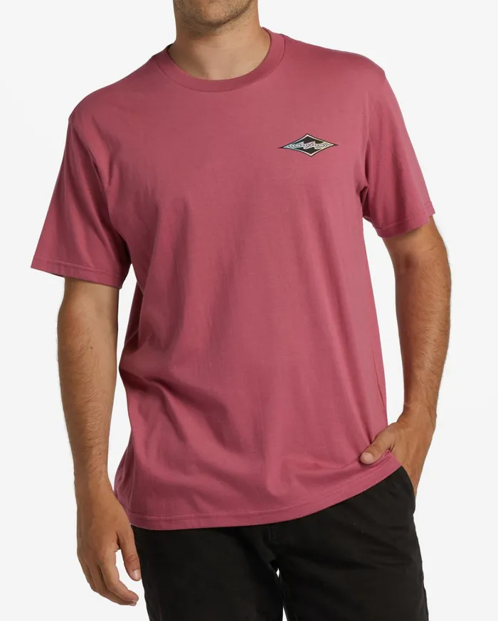 Billabong TShirts Men Crayon Wave TShirt Wild Berry