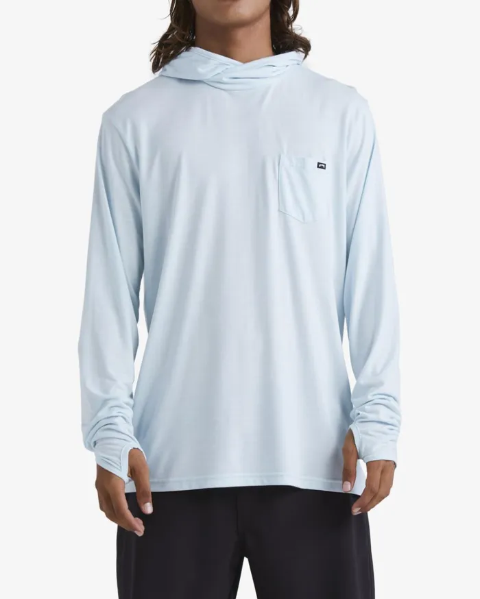 Billabong TShirts Men Eclipse Hooded Long Sleeve Surf TShirt Coastal