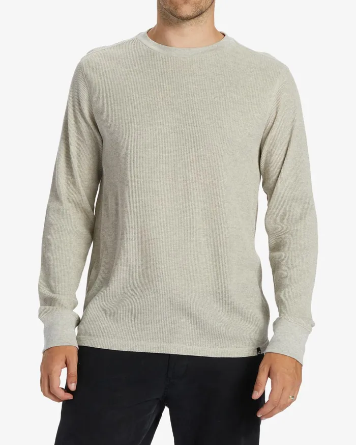 Billabong TShirts Men Essential Long Sleeve Thermal Top Light Grey Heather