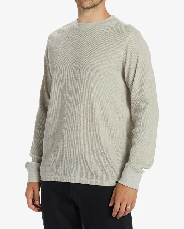 Billabong TShirts Men Essential Long Sleeve Thermal Top Light Grey Heather Billabong TShirts Men Essential Long Sleeve Thermal Top Light Grey Heather
