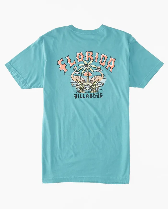 Billabong TShirts Men Flamingo Arch TShirt Seagreen