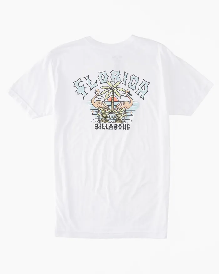 Billabong TShirts Men Flamingo Arch TShirt White
