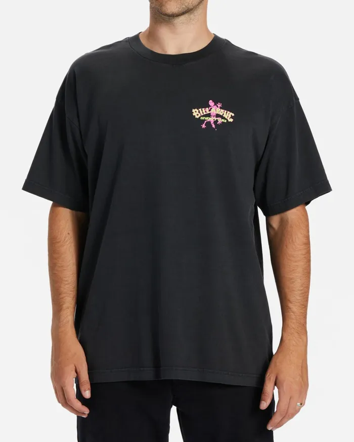 Billabong TShirts Men Lizards TShirt Washed Black