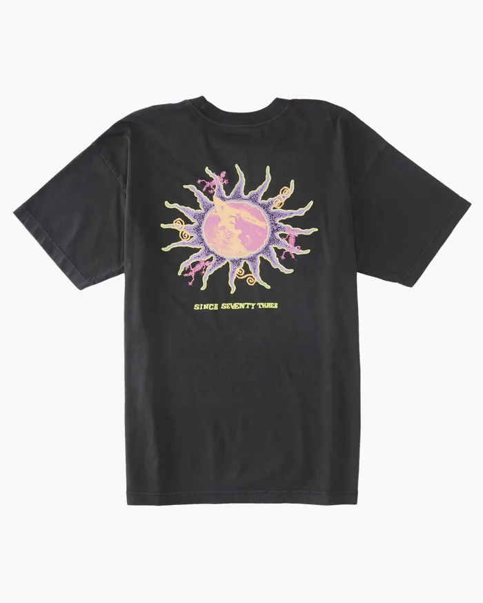 Billabong TShirts Men Lizards TShirt Washed Black Billabong TShirts Men Lizards TShirt Washed Black