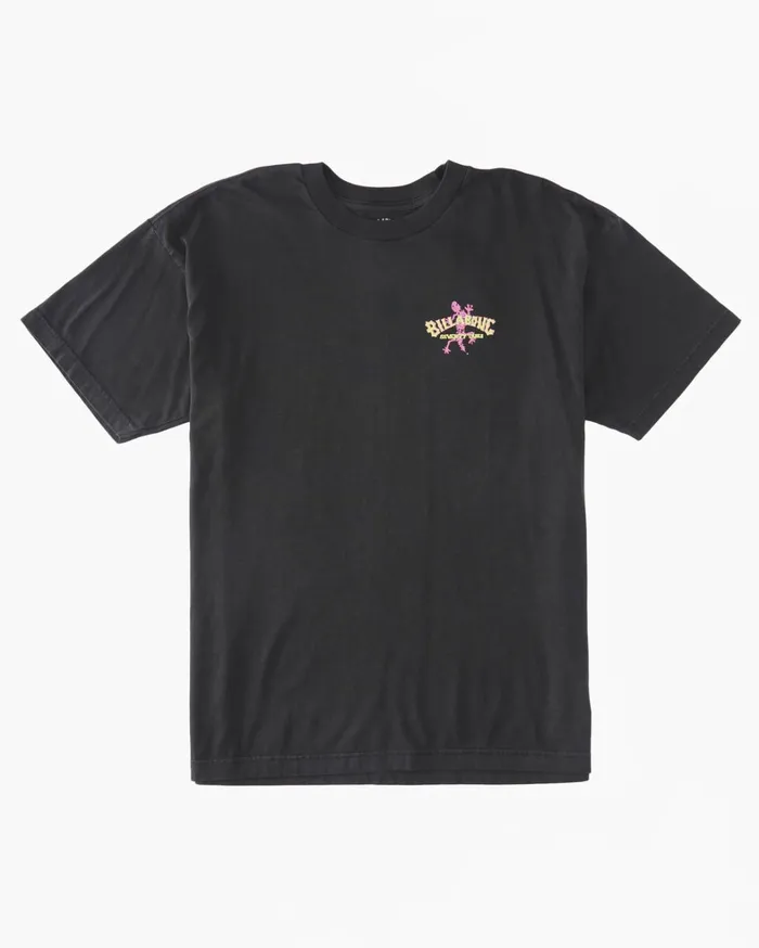 Billabong TShirts Men Lizards TShirt Washed Black Billabong TShirts Men Lizards TShirt Washed Black