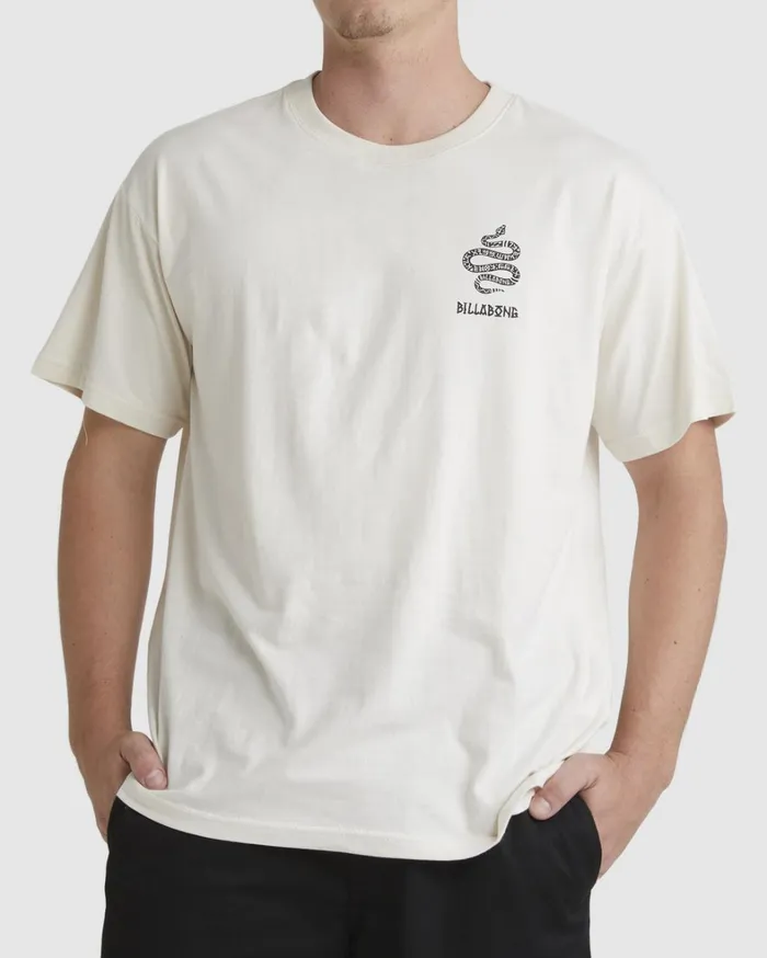 Billabong TShirts Men Pilpeled Snake Short Sleeve TShirt Bone