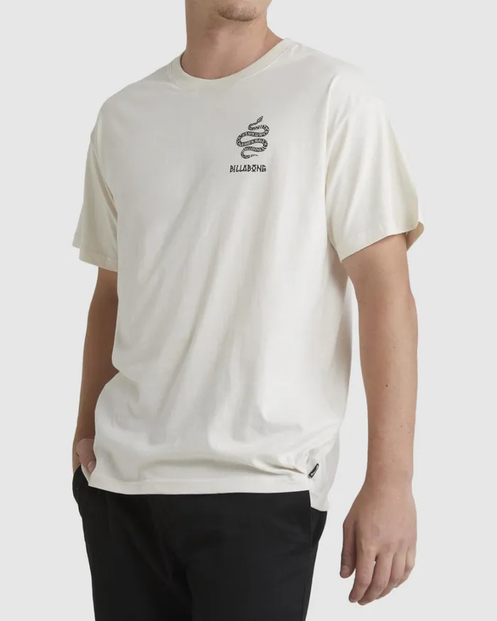 Billabong TShirts Men Pilpeled Snake Short Sleeve TShirt Bone Billabong TShirts Men Pilpeled Snake Short Sleeve TShirt Bone