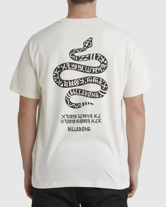 Billabong TShirts Men Pilpeled Snake Short Sleeve TShirt Bone Billabong TShirts Men Pilpeled Snake Short Sleeve TShirt Bone