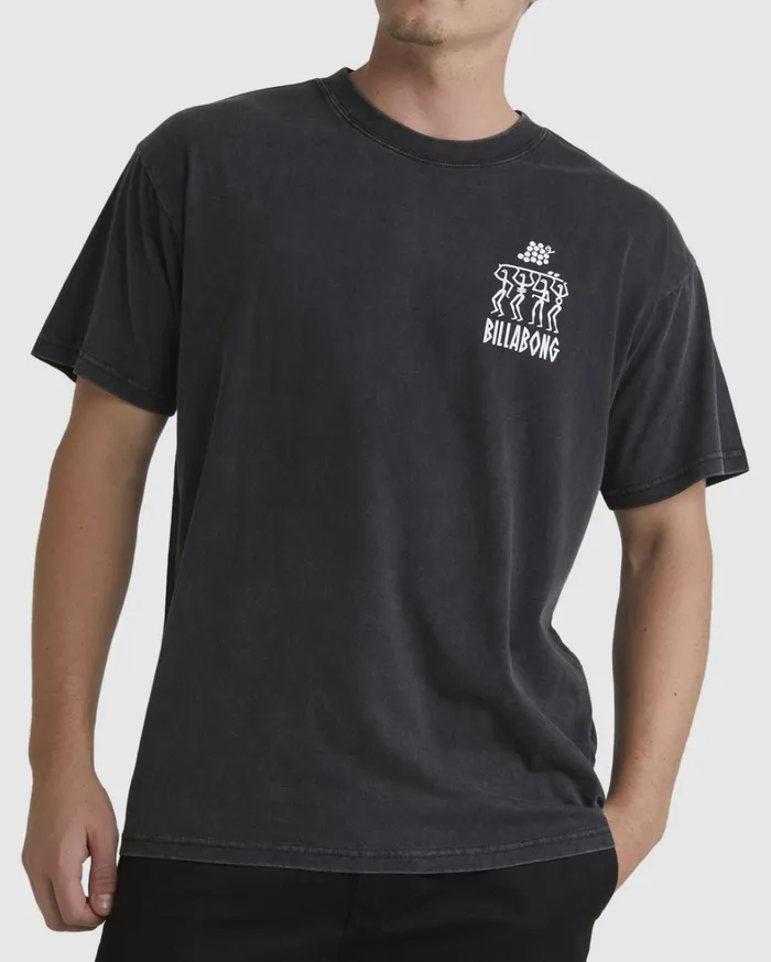 Billabong TShirts Men Pilpeled Tribe Short Sleeve TShirt Black