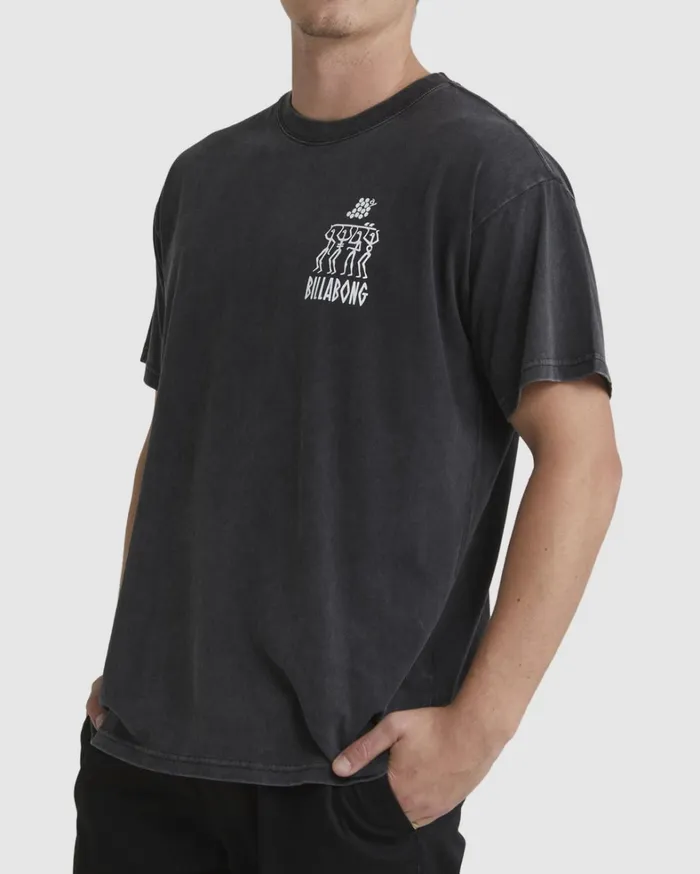 Billabong TShirts Men Pilpeled Tribe Short Sleeve TShirt Black Billabong TShirts Men Pilpeled Tribe Short Sleeve TShirt Black
