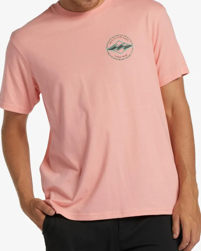 Billabong TShirts Men Rotor Diamond TShirt Neon Light Red
