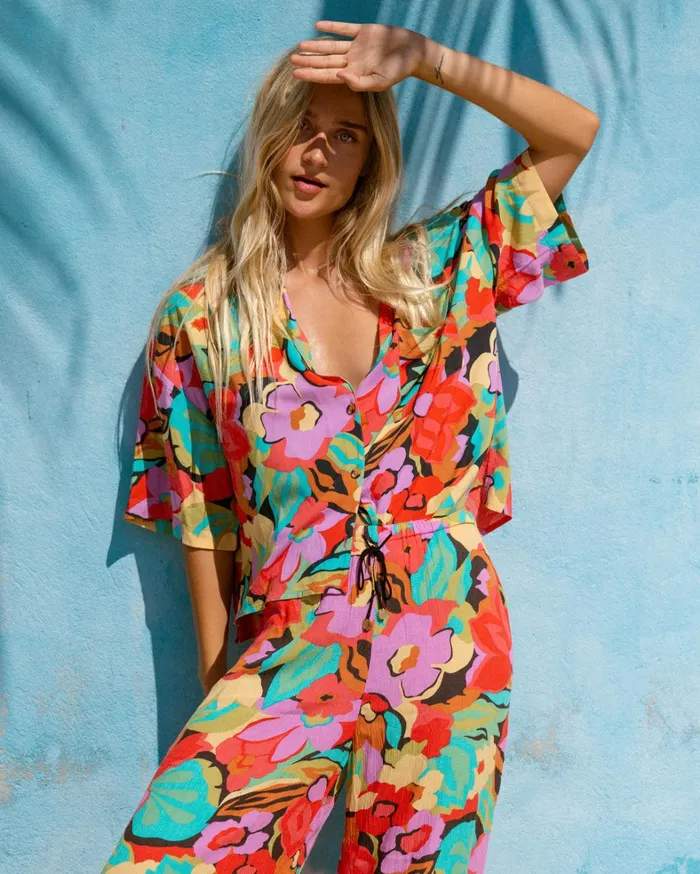 Billabong Tops Women All Good Button Down Shirt Multi