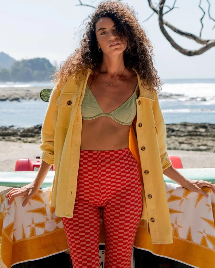 Billabong Tops Women Anytime Shacket Oversized ButtonThrough Jacket Mellow Daze