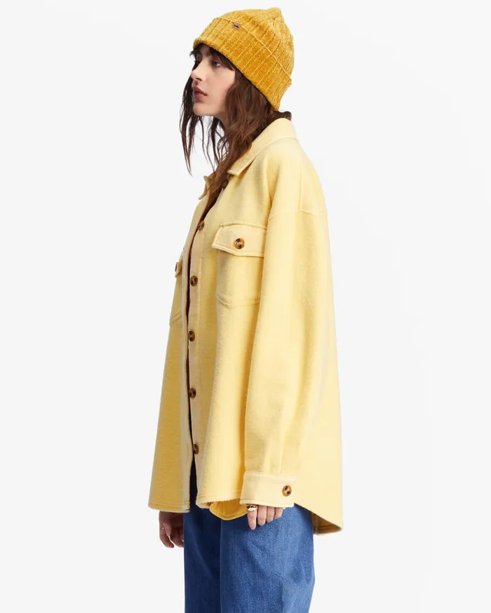 Billabong Tops Women Anytime Shacket Oversized ButtonThrough Jacket Mellow Daze Billabong Tops Women Anytime Shacket Oversized ButtonThrough Jacket Mellow Daze