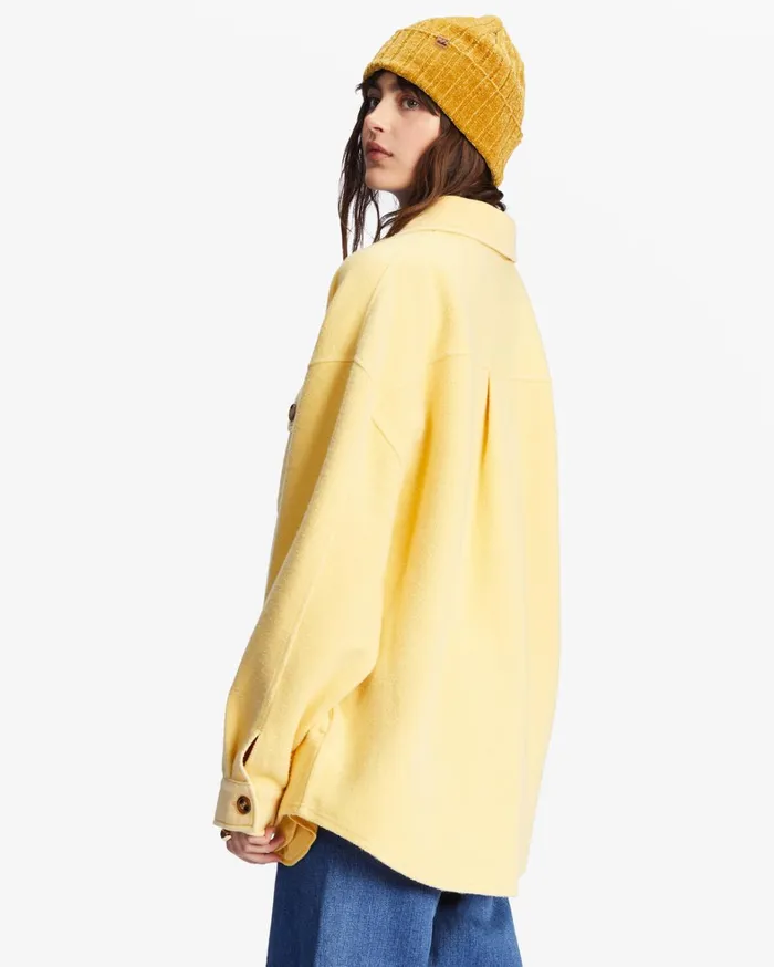 Billabong Tops Women Anytime Shacket Oversized ButtonThrough Jacket Mellow Daze Billabong Tops Women Anytime Shacket Oversized ButtonThrough Jacket Mellow Daze