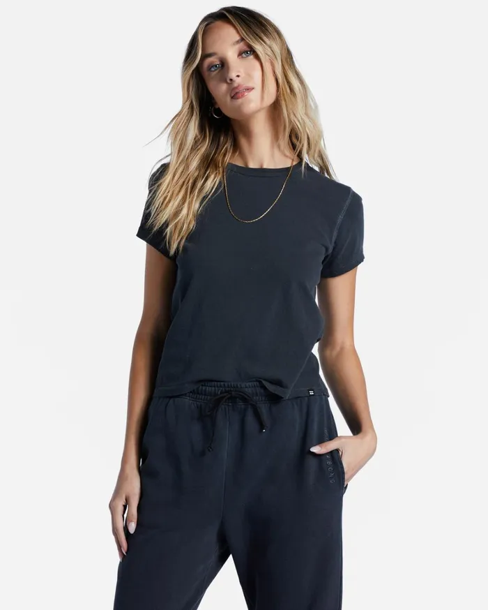 Billabong Tops Women Better Then Basic Short Sleeve TShirt Off Black