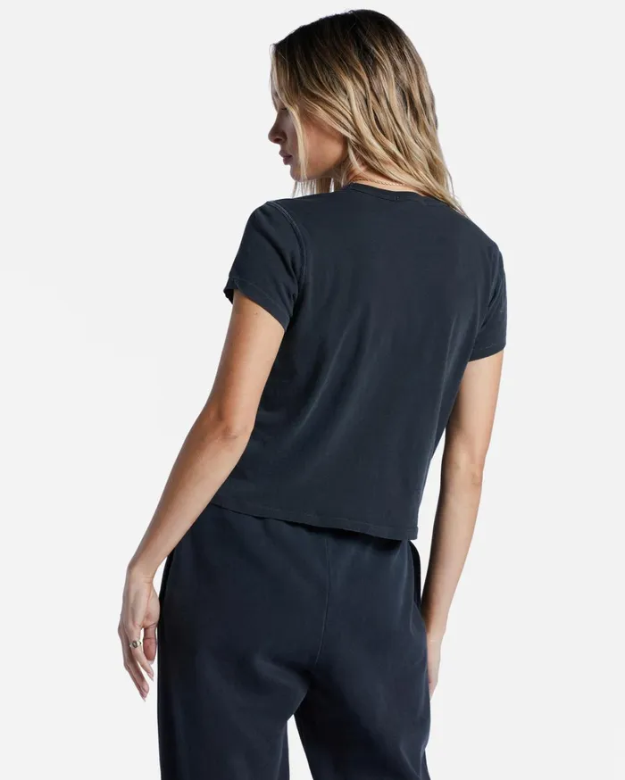 Billabong Tops Women Better Then Basic Short Sleeve TShirt Off Black Billabong Tops Women Better Then Basic Short Sleeve TShirt Off Black