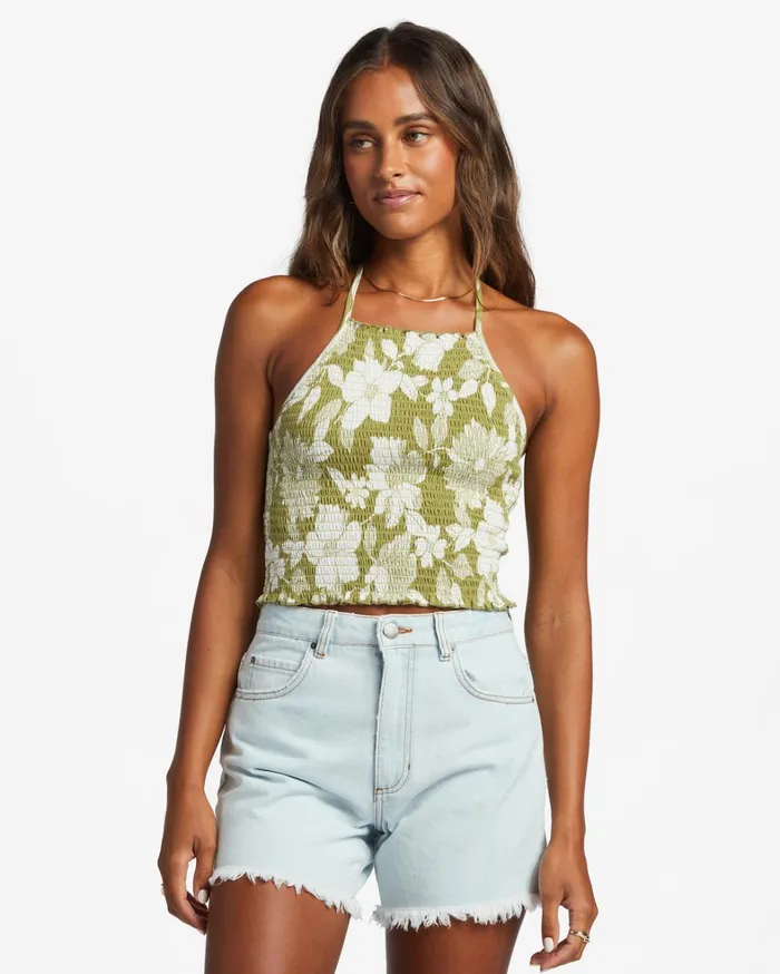 Billabong Tops Women Feels Like Summer Tank Top Seaweed