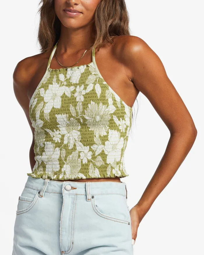 Billabong Tops Women Feels Like Summer Tank Top Seaweed Billabong Tops Women Feels Like Summer Tank Top Seaweed