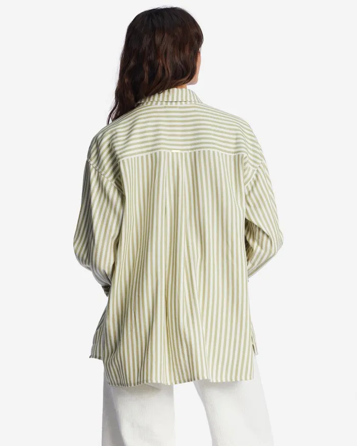 Billabong Tops Women In The Tide Road Trippin Long Sleeve Shirt Avocado Billabong Tops Women In The Tide Road Trippin Long Sleeve Shirt Avocado
