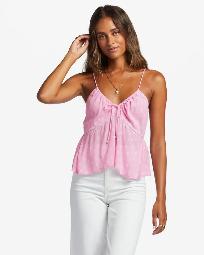 Billabong Tops Women Just For You Cami Top Pink Trails