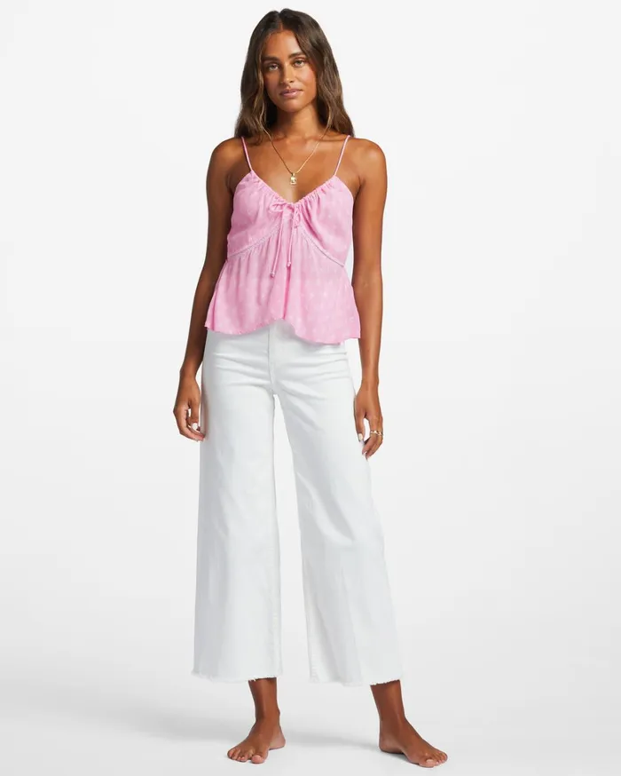 Billabong Tops Women Just For You Cami Top Pink Trails Billabong Tops Women Just For You Cami Top Pink Trails