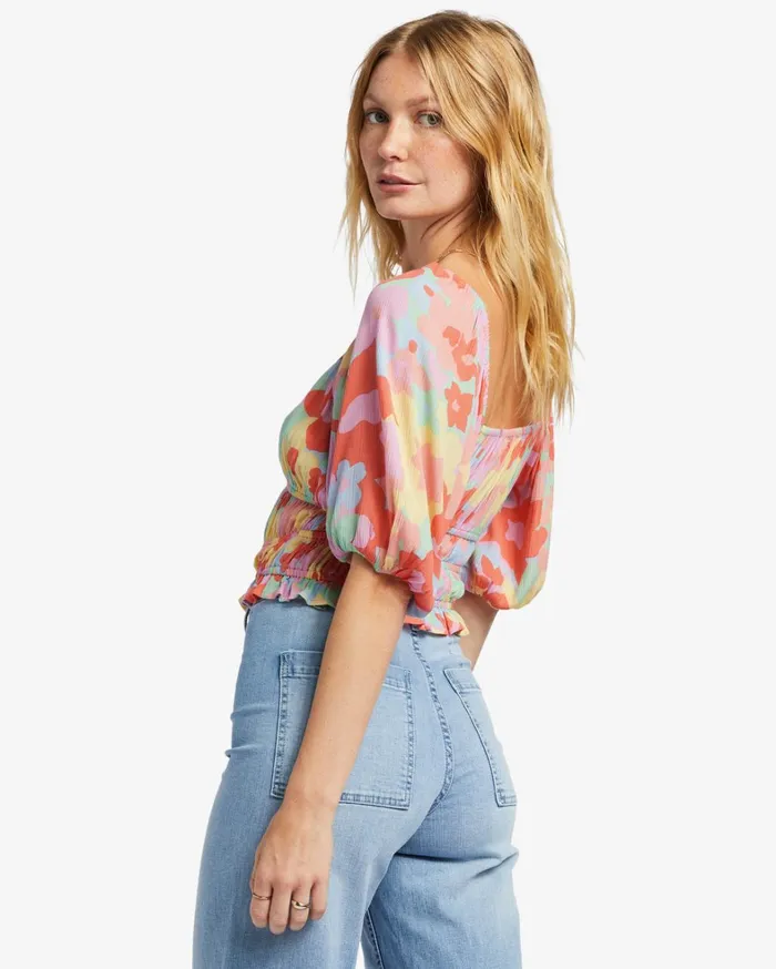 Billabong Tops Women Keep Dreaming Crop Top Peach Pie Billabong Tops Women Keep Dreaming Crop Top Peach Pie
