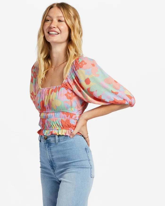 Billabong Tops Women Keep Dreaming Crop Top Peach Pie Billabong Tops Women Keep Dreaming Crop Top Peach Pie