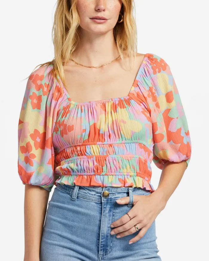 Billabong Tops Women Keep Dreaming Crop Top Peach Pie Billabong Tops Women Keep Dreaming Crop Top Peach Pie