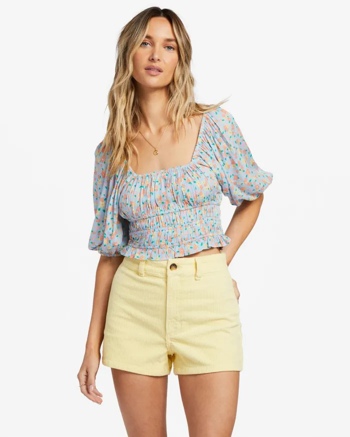 Billabong Tops Women Keep Dreaming Crop Top Summer Sky