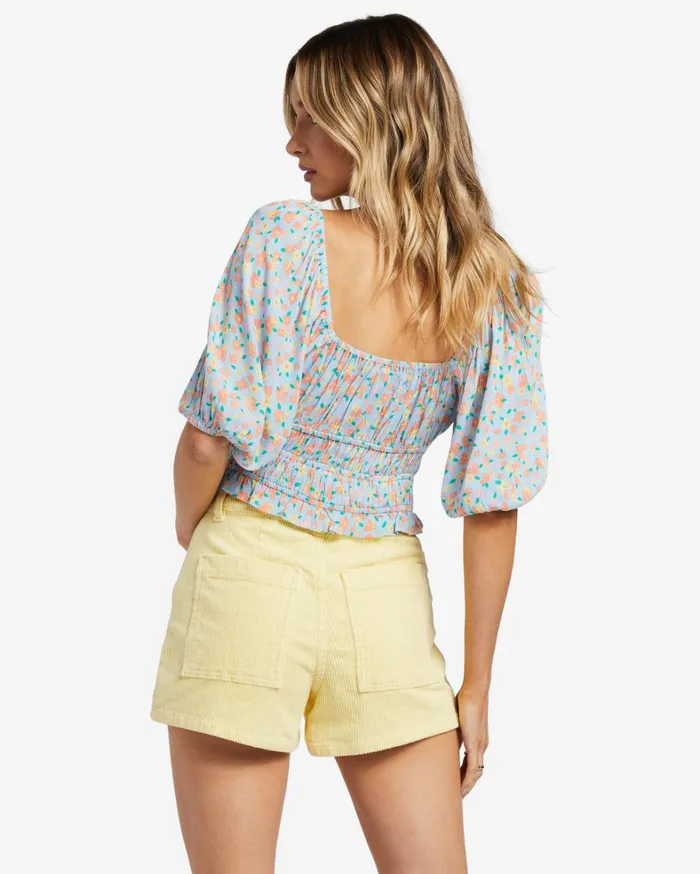 Billabong Tops Women Keep Dreaming Crop Top Summer Sky Billabong Tops Women Keep Dreaming Crop Top Summer Sky