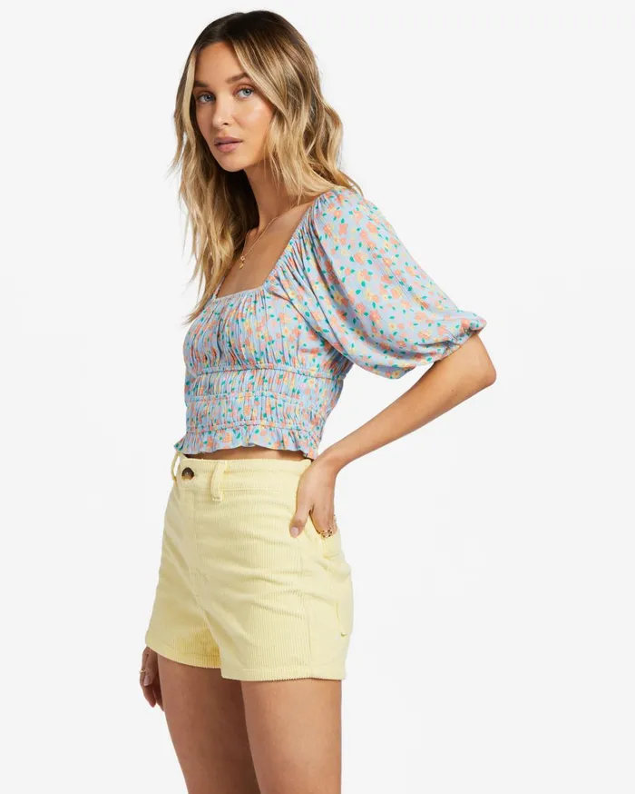 Billabong Tops Women Keep Dreaming Crop Top Summer Sky Billabong Tops Women Keep Dreaming Crop Top Summer Sky
