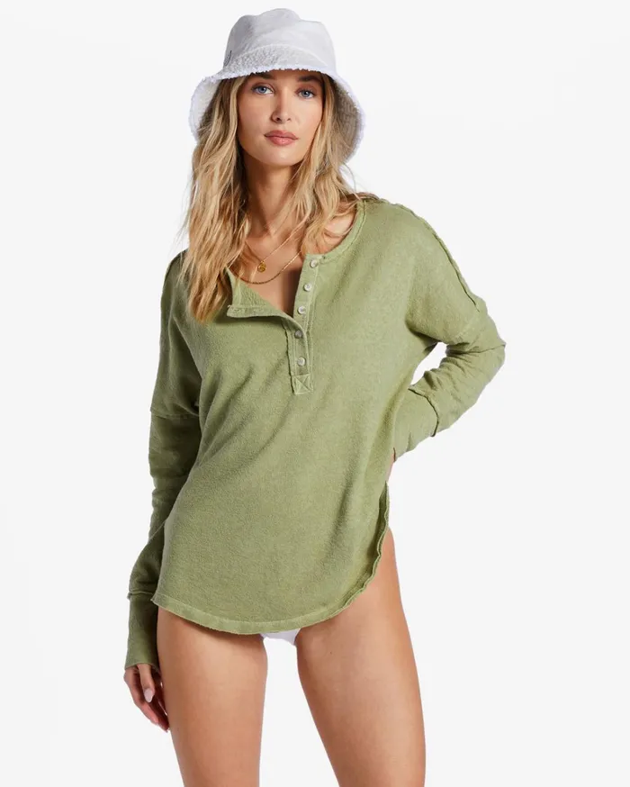 Billabong Tops Women New Anyday Henley Top Avocado