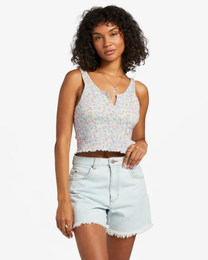 Billabong Tops Women Notch Tank Top Summer Sky