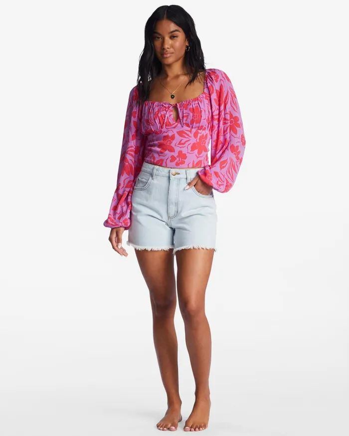 Billabong Tops Women On Your Mind Crop Top Bright Orchid Billabong Tops Women On Your Mind Crop Top Bright Orchid